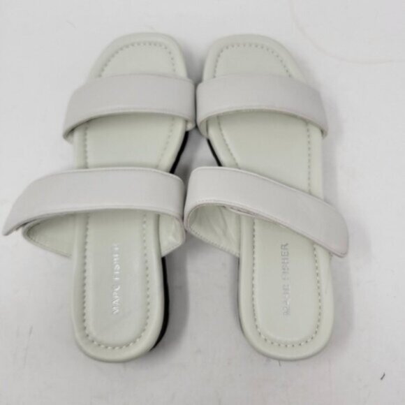 Marc Fisher | Double Strap Cushioned Kina Round Toe Platform Sandals White Gray - Picture 2 of 11